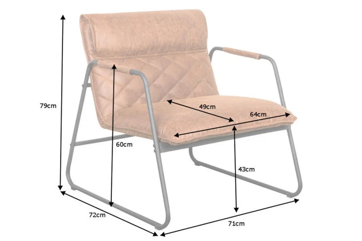 MUSTANG LOUNGER Retro lounge chair antique with decorative quilting
