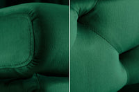 MODERN BAROCK Chesterfield Sitzhocker 92cm smaragdgrün Samt Fußhocker
