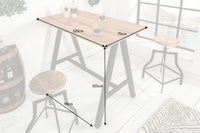Massiver Bartisch CASTLE 120cm Wildeiche natur Stehtisch Industrial Design