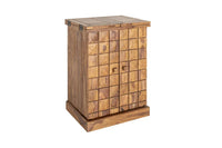 MOSAICO Handcrafted bar cabinet 130cm Sheesham wood stone finish 3D effect