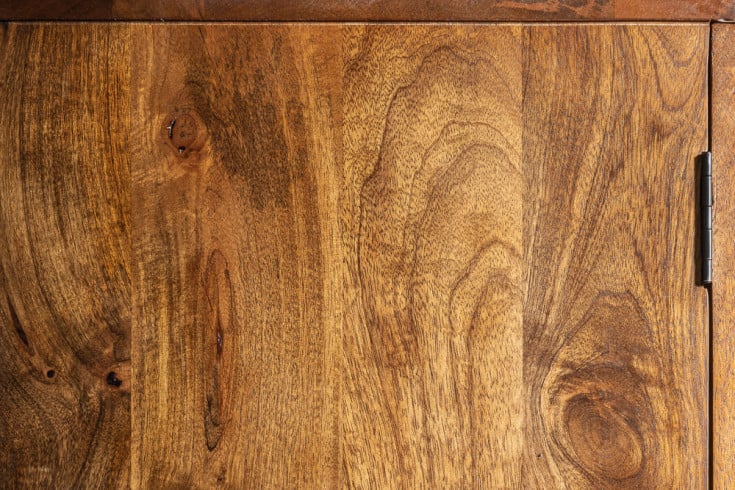 BAMBOO LOUNGE Solid highboard 140cm mango wood bamboo with Viennese weave