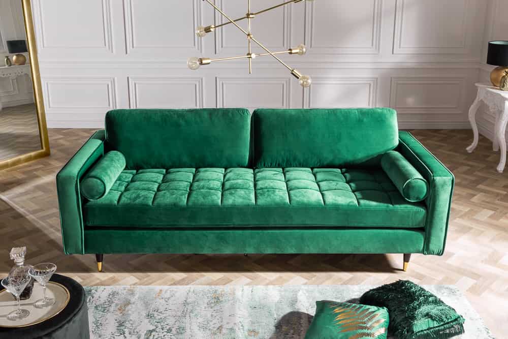 Design 3-Sitzer Sofa COZY VELVET 220cm Samt Federkern Lounge