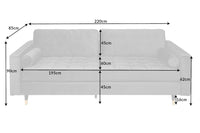 Design 3-Sitzer Sofa COZY VELVET 220cm Samt Federkern Lounge