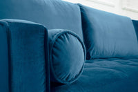 HEAVEN Large corner sofa 255cm gray linen fabric including cushions country house style