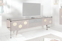 MYSTIC LIVING Massives TV-Lowboard 140cm Akazie braun gold Retro Design