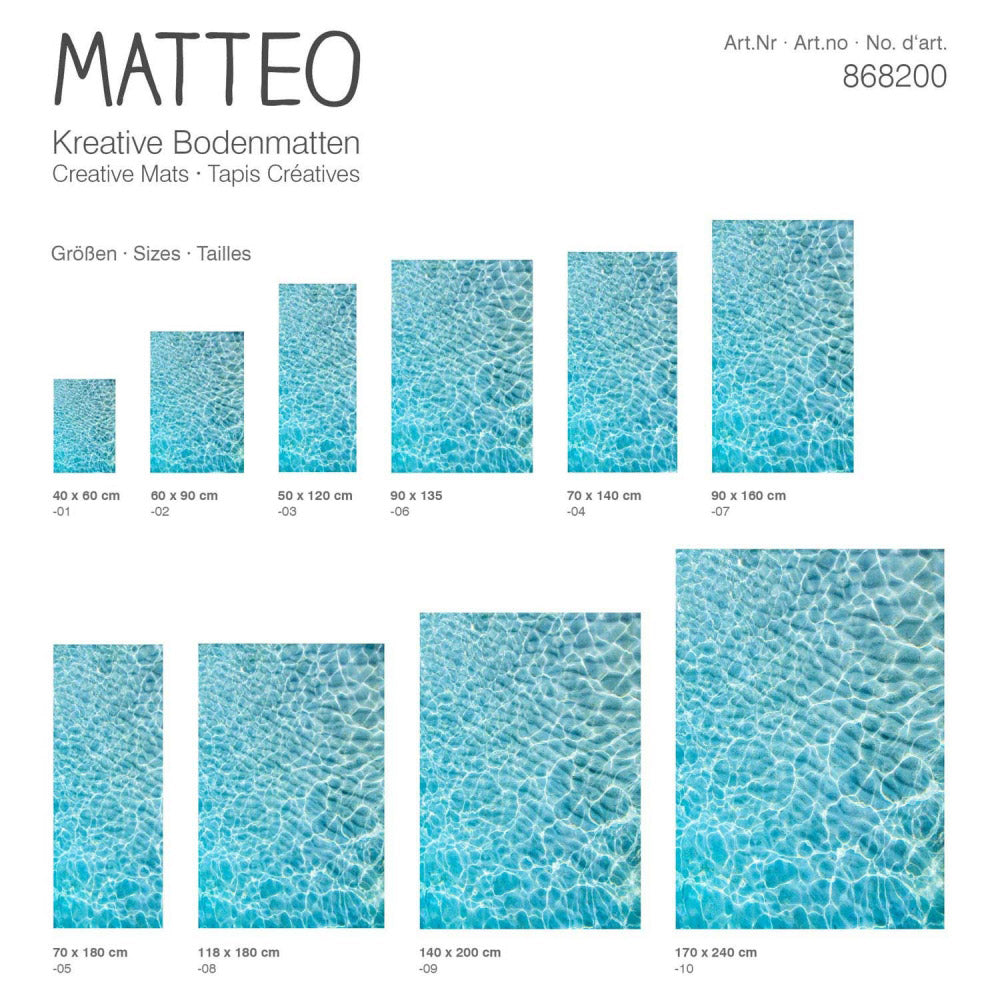 Vinyl Teppich MATTEO Wasser, rechteckig, Höhe: 2.2 mm