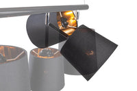 LEVELS Elegante Hängeleuchte 100cm schwarz gold Pendelleuchte mit Leinenschirmen