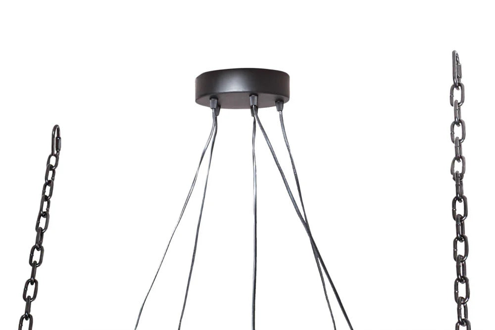 BARRACUDA Industrial hanging lamp 152cm recycled solid wood with 5 lights