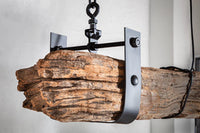 BARRACUDA Industrial hanging lamp 152cm recycled solid wood with 5 lights
