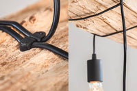BARRACUDA Industrial hanging lamp 152cm recycled solid wood with 5 lights
