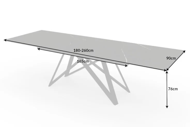 ATLAS Ausziehbarer Esstisch 180-220-260cm Graphit Keramik made in Italy