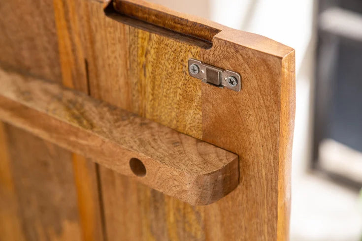 SCORPION Massives Highboard 120cm braun Mangoholz aufwendige 3D Schnitzereien