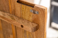 SCORPION Massives Highboard 120cm braun Mangoholz aufwendige 3D Schnitzereien