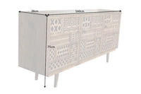 MARRAKESCH Solid sideboard 160cm mango wood with boho style decoration