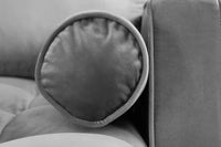 HEAVEN Large corner sofa 255cm gray linen fabric including cushions country house style