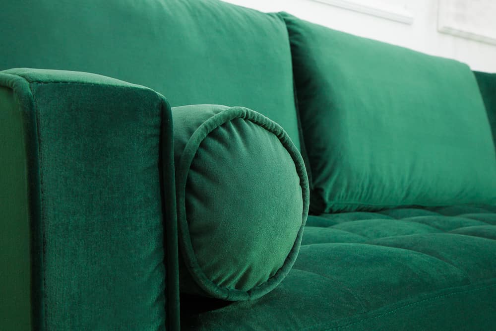 HEAVEN Large corner sofa 255cm gray linen fabric including cushions country house style
