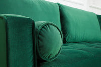 HEAVEN Large corner sofa 255cm gray linen fabric including cushions country house style