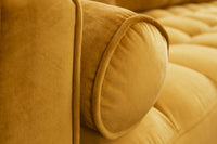 HEAVEN Large corner sofa 255cm gray linen fabric including cushions country house style