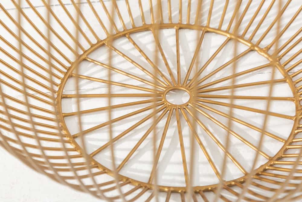 STORAGE Runder Couchtisch 50cm gold weiß Metall Tablett Beistelltisch mit Stauraum handmade