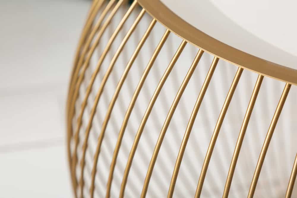 STORAGE Runder Couchtisch 50cm gold weiß Metall Tablett Beistelltisch mit Stauraum handmade