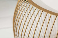 STORAGE Runder Couchtisch 50cm gold weiß Metall Tablett Beistelltisch mit Stauraum handmade