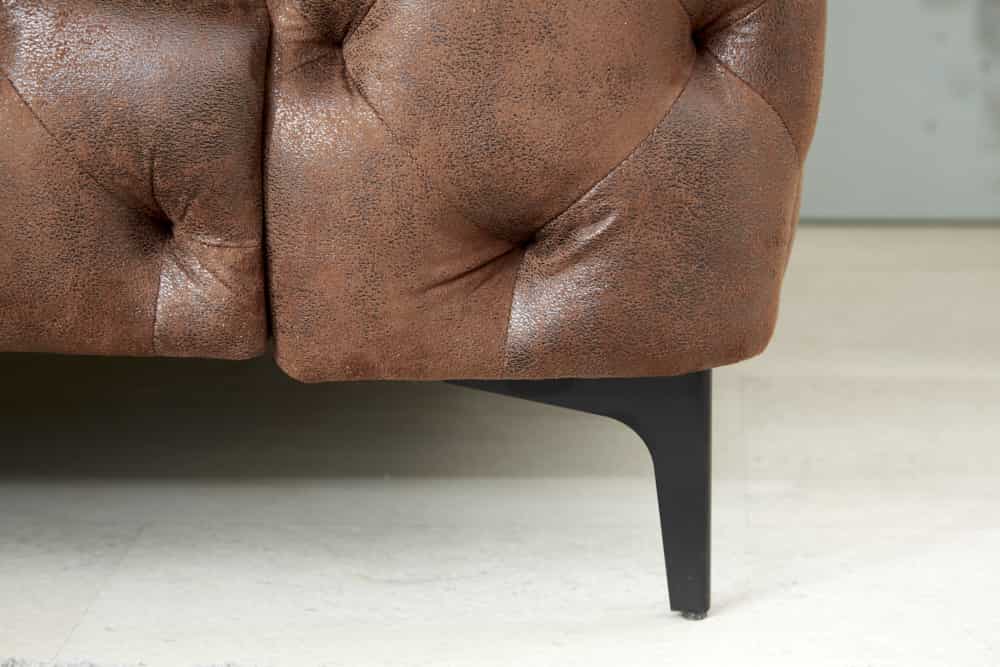 MODERN BAROCK Design Chesterfield Sessel 120cm antik braun Microfaser mit Federkern