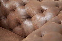 MODERN BAROCK Design Chesterfield Sessel 120cm antik braun Microfaser mit Federkern