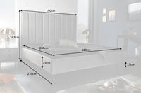 COSMOPOLITE Elegantes Bett 160x200cm silbergrau Samt