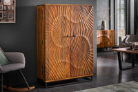 PURE Solid highboard 140cm Sheesham stone finish display case rosewood