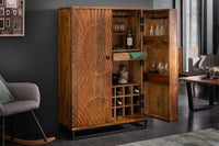 PURE Solid highboard 140cm Sheesham stone finish display case rosewood