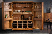 PURE Solid highboard 140cm Sheesham stone finish display case rosewood