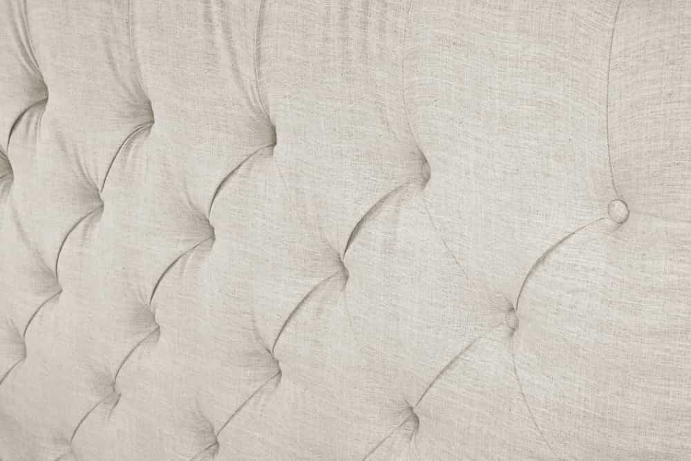 PARIS Design Boxbett 180x200cm beige Leinen Chesterfield Doppelbett