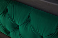 PARIS Design Boxbett 180x200cm dunkelgrün Samt Chesterfield Doppelbett