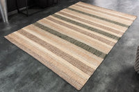 INKA Handgewebter Teppich 230x160cm beige braun gestreift aus Hanf