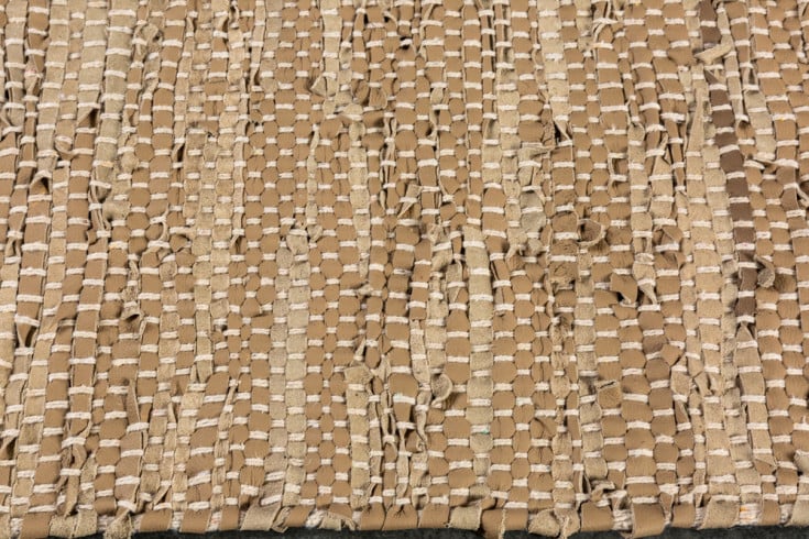 PURE Echtleder Teppich 230x160cm aus Leder und Hanf