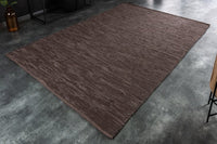 PURE Echtleder Teppich 230x160cm aus Leder und Hanf