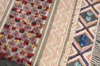 Baumwoll-Teppich ETHNO Handgewebter 230x160cm bunt geometrische Muster