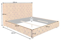 Kingsize Doppelbett PARIS Samt Chesterfield Design