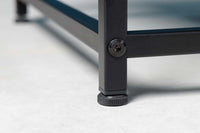 Moderner Beistelltisch DURA STEEL 50cm schwarz Metall mit Ablagefach