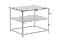 Moderner Beistelltisch DURA STEEL 50cm schwarz Metall mit Ablagefach