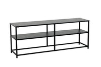 DURA STEEL Industrial Konsolentisch 120cm schwarz Metall TV-Regal mit zwei Ablagen