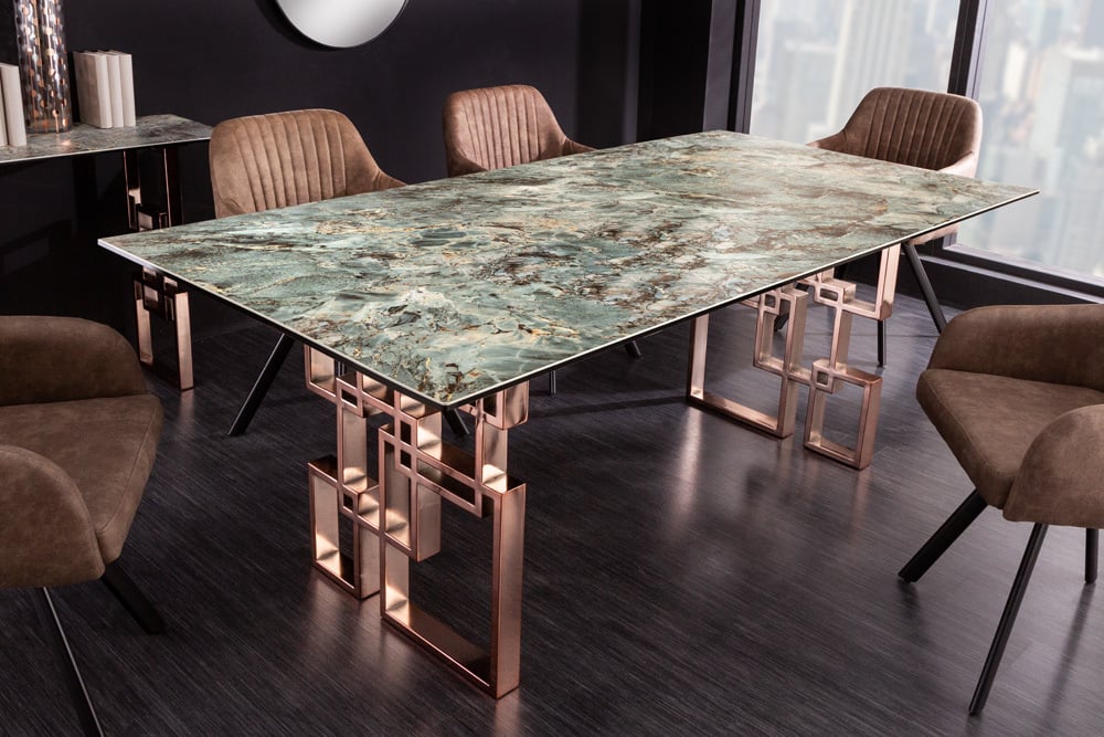 ATLANTIS design dining table 200cm turquoise ceramic made in Italy