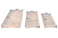 Massives 3er Set Tablett HEMINGWAY 45cm recyceltes Mahagoniholz handmade Servierbrett