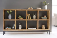 IRON CRAFT Massives Regal 172cm Mangoholz Bücherregal acht Fächer Industrial Design