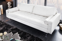 Design 3-Sitzer Sofa COZY 220cm weiß Bouclé Federkern