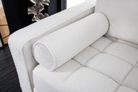 Design 3-Sitzer Sofa COZY 220cm weiß Bouclé Federkern