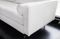 Design 3-Sitzer Sofa COZY 220cm weiß Bouclé Federkern