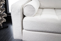Design 3-Sitzer Sofa COZY 220cm weiß Bouclé Federkern