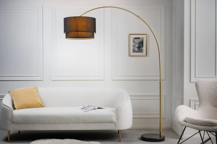 Extendable floor lamp LOUNGE DEAL 210cm metal marble base arc lamp