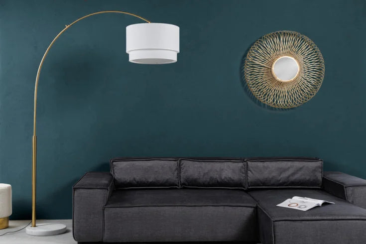 Extendable floor lamp LOUNGE DEAL 210cm metal marble base arc lamp